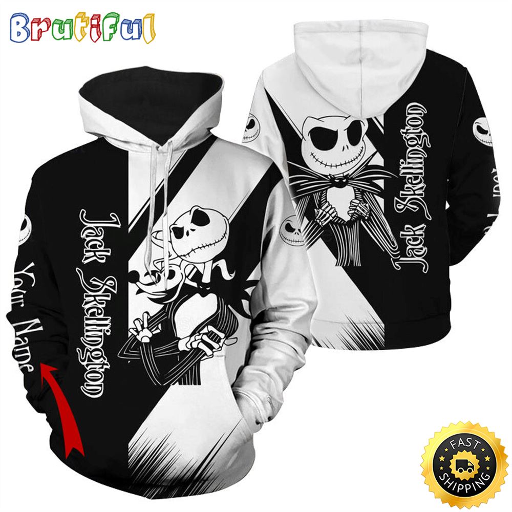 Personalized Jack Skellington And Zero 3D Hoodie All Over Print Shirts