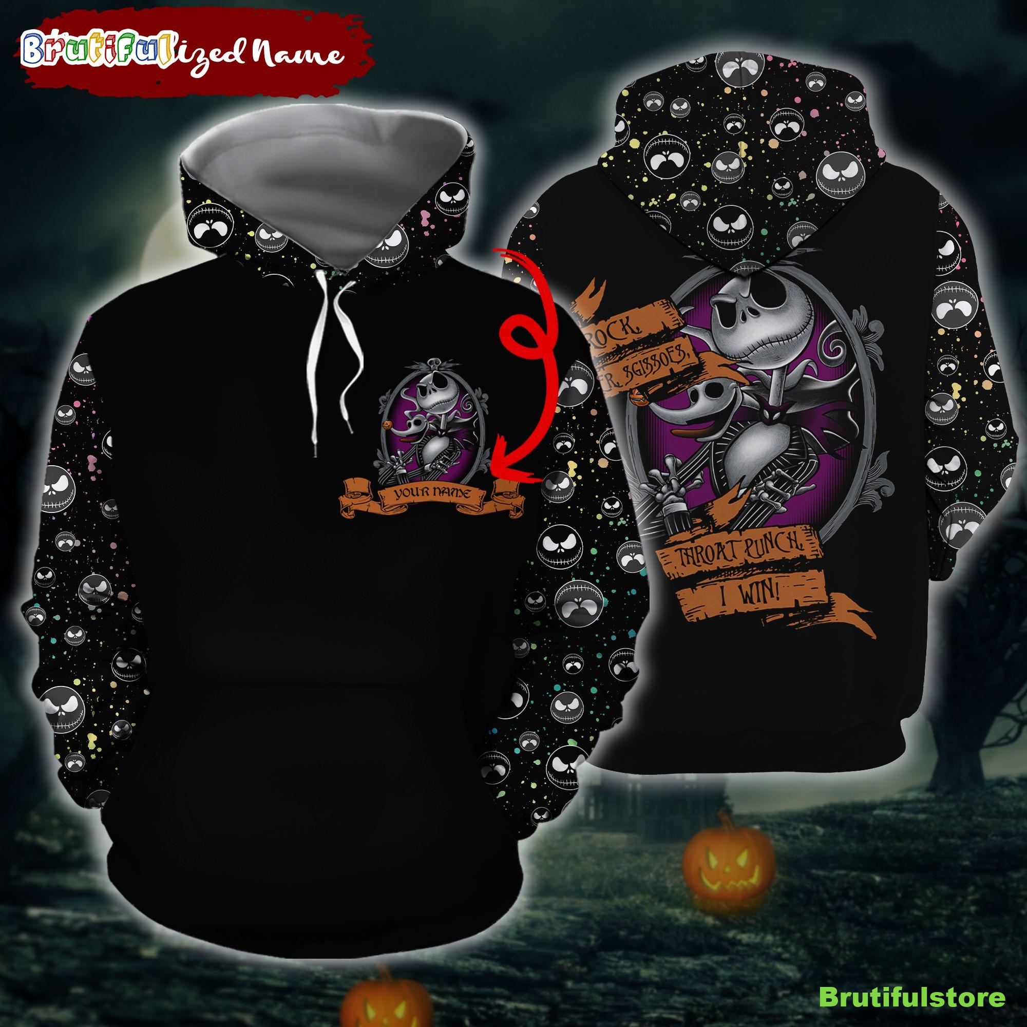 Personalized Jack Skellington The Nightmare Before Christmas Rock Paper Scissors Horror Movie Halloween All Over Print 3D Shirt