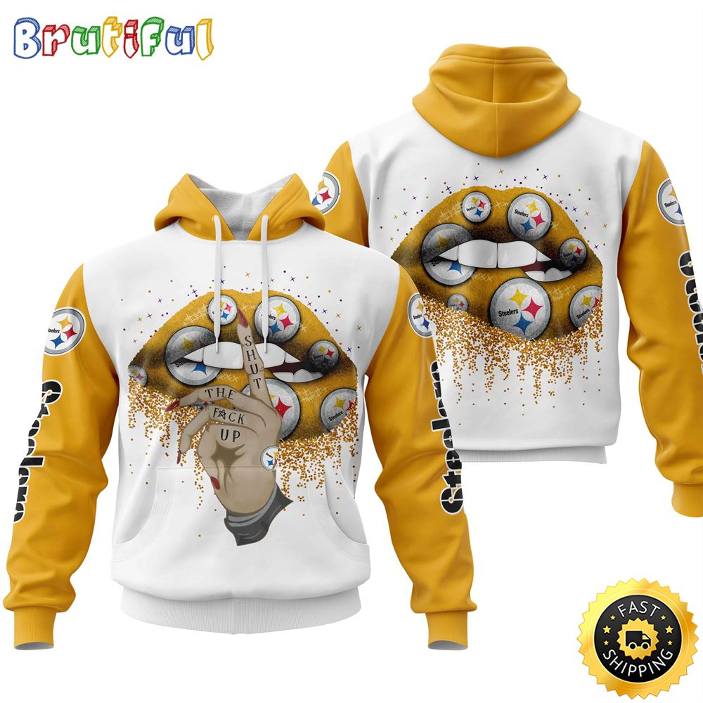 Pittsburgh Steelers All Over Print Lips 3D Hoodie Show Your Team Spirit