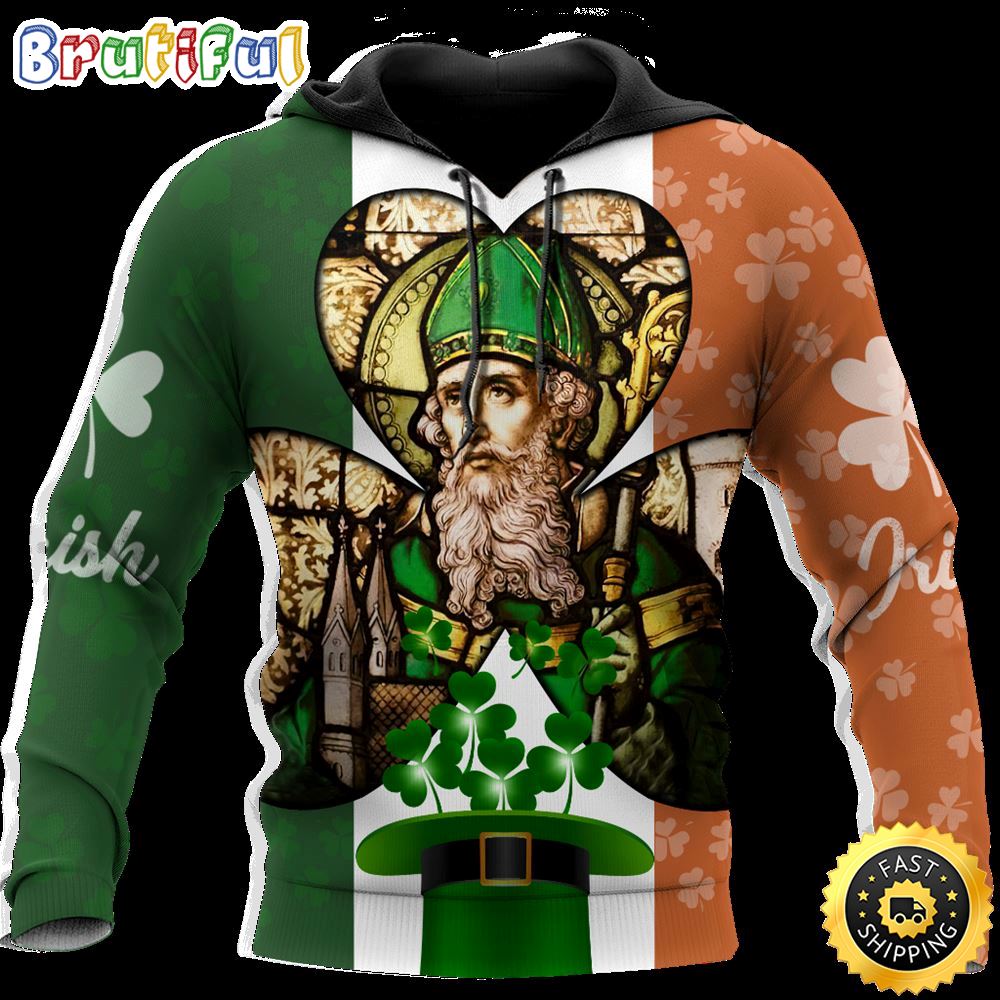 Saint Patrick With Hat Shamrock 3D All Over Print Shirt