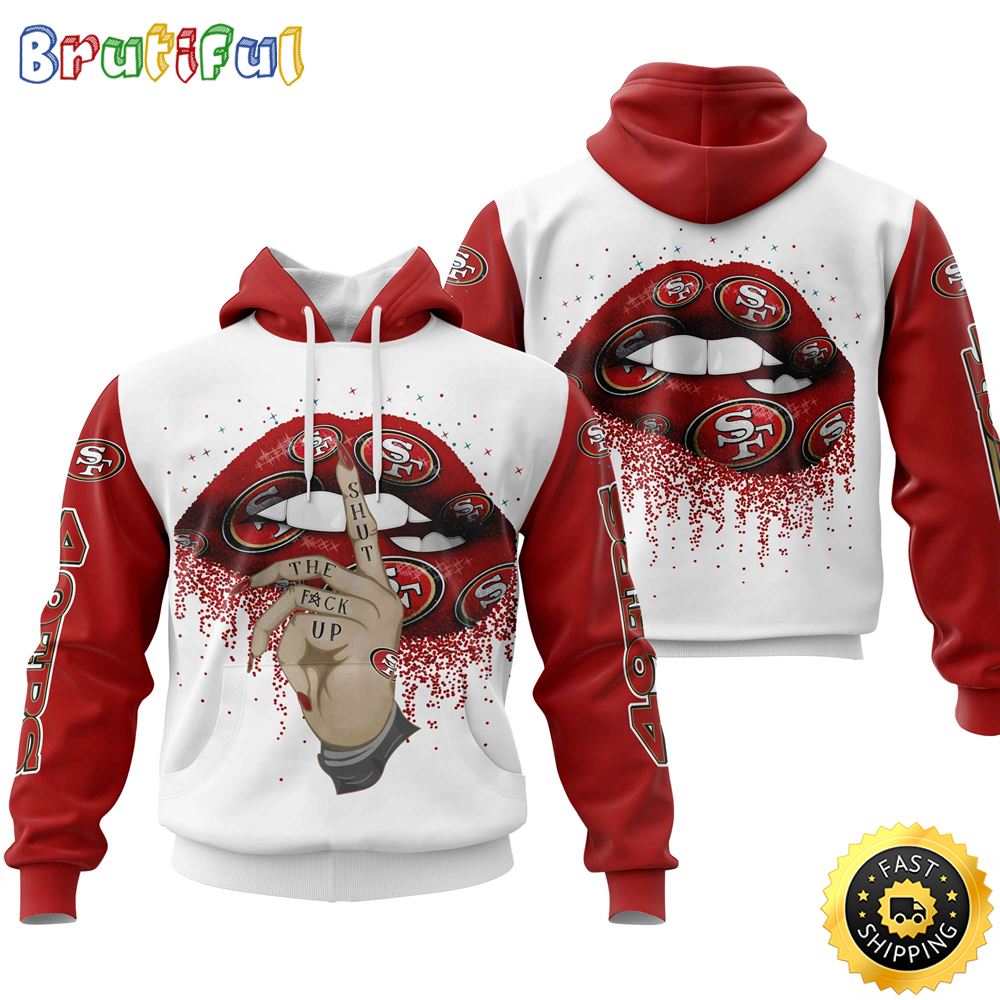 San Francisco 49ers All Over Print Lips 3D Hoodie Show Your Team Spirit