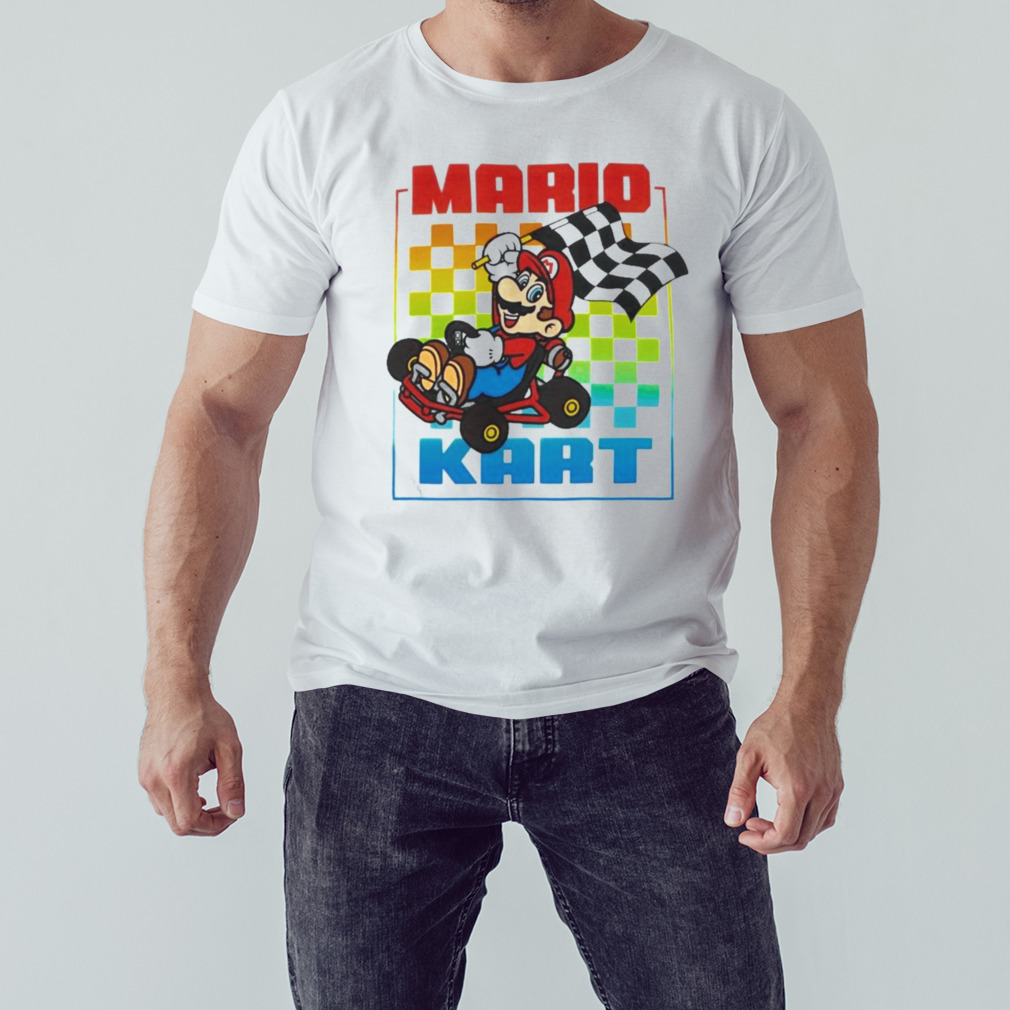 Mario Kart Rainbow Checkered Flag 2023 T-shirt