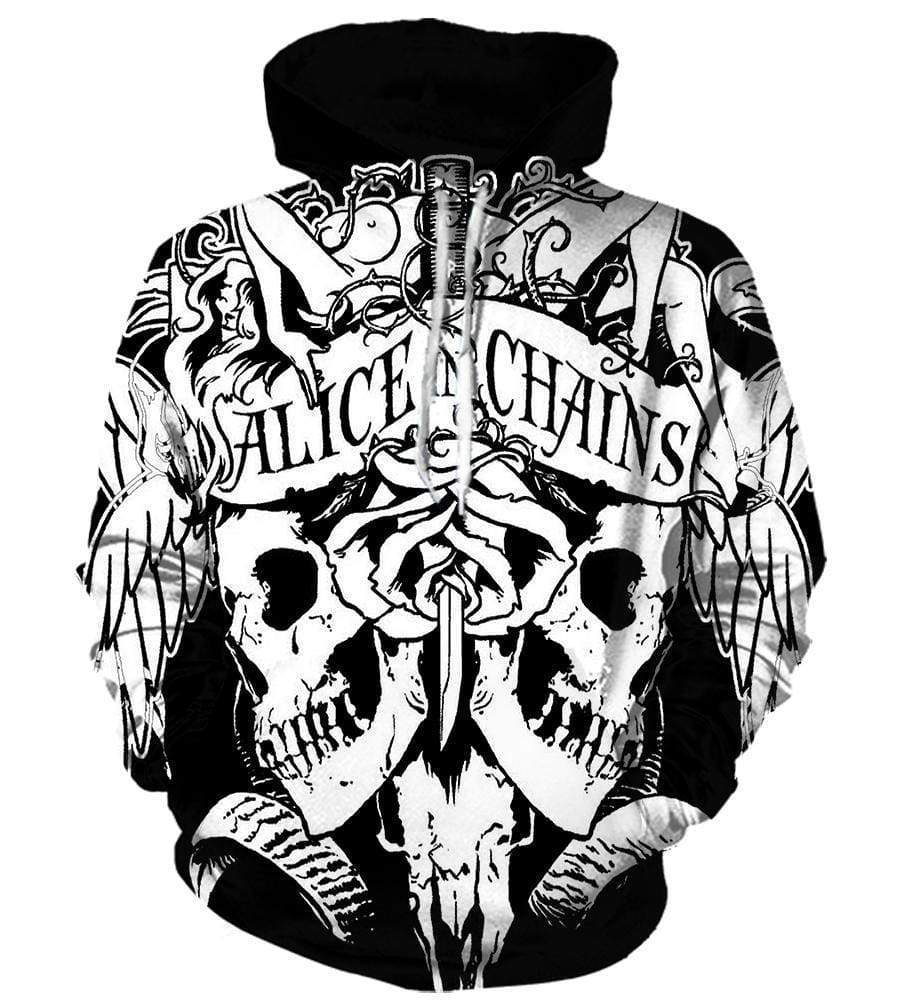 Alice in Chains Pullover White 3D Hoodie