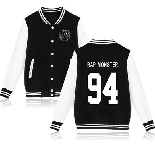 BTS Hoodie Coat BTS RAP MONSTER Striped Super Cool Jacket