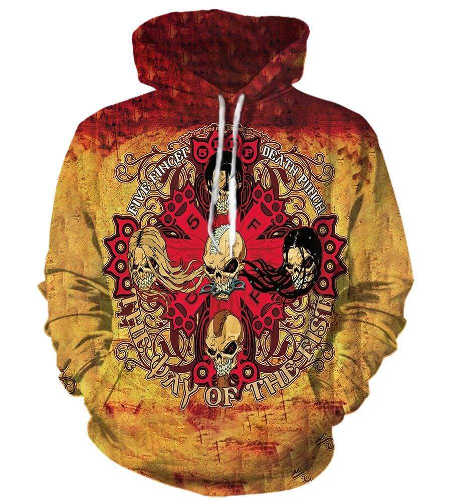 Five Finger Death Punch Pullover Yellow 3D Hoodie