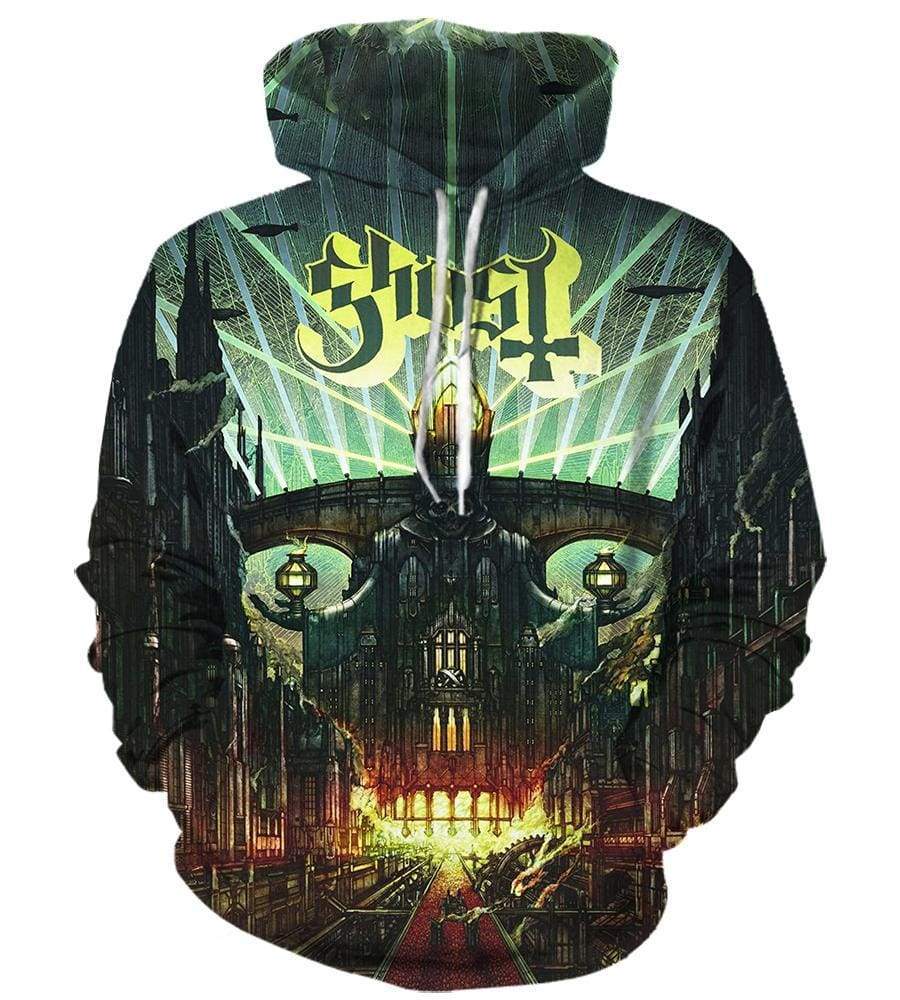 Ghost Pullover Black 3D Hoodie