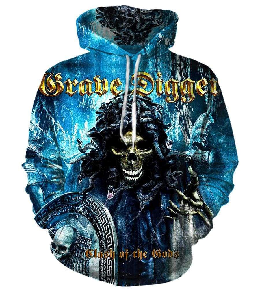 Grave Digger Pullover Blue 3D Hoodie