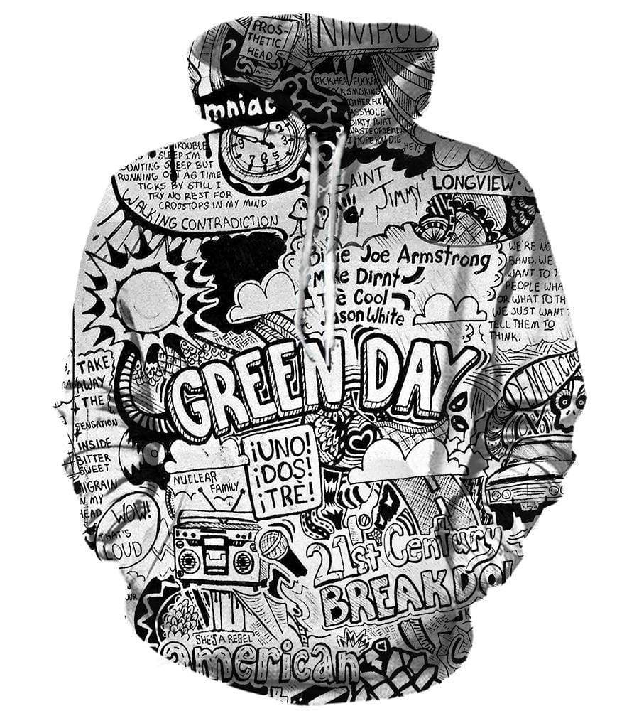 Green Day Pullover Black 3D Hoodie