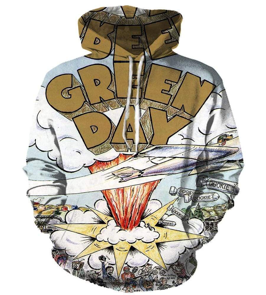 Green Day Pullover White 3D Hoodie