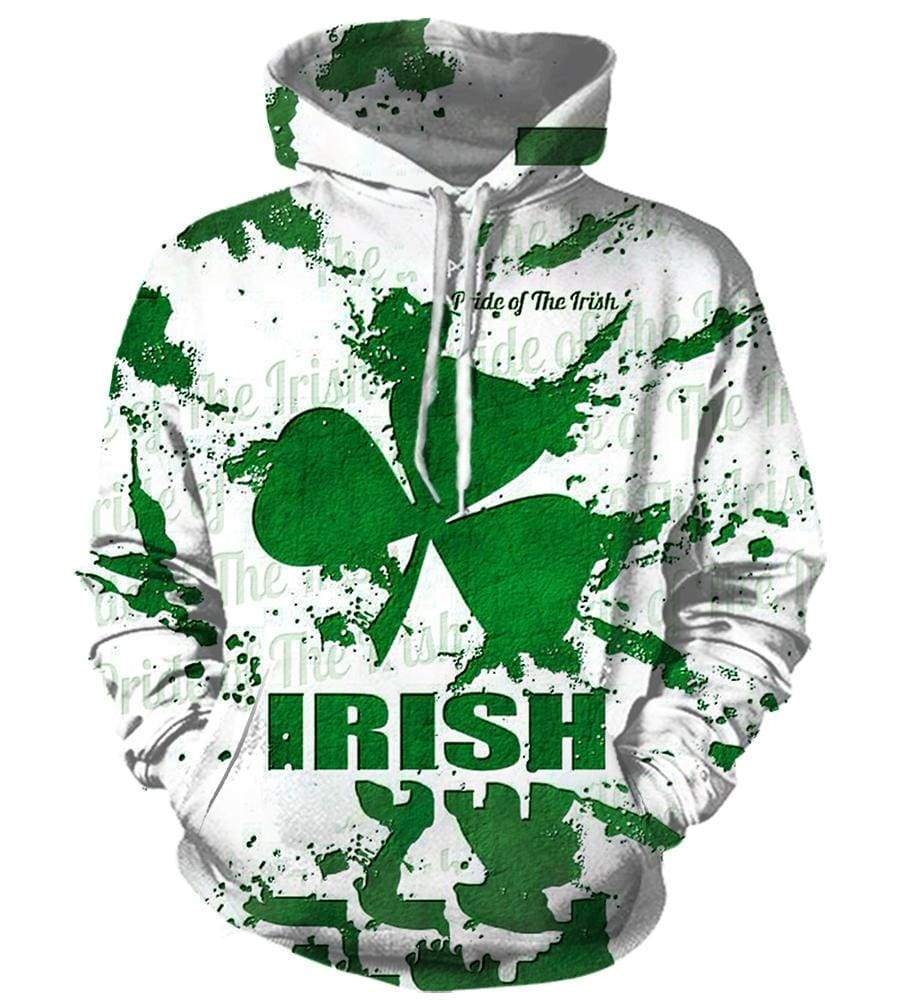 Irish Pullover White 3D Hoodie