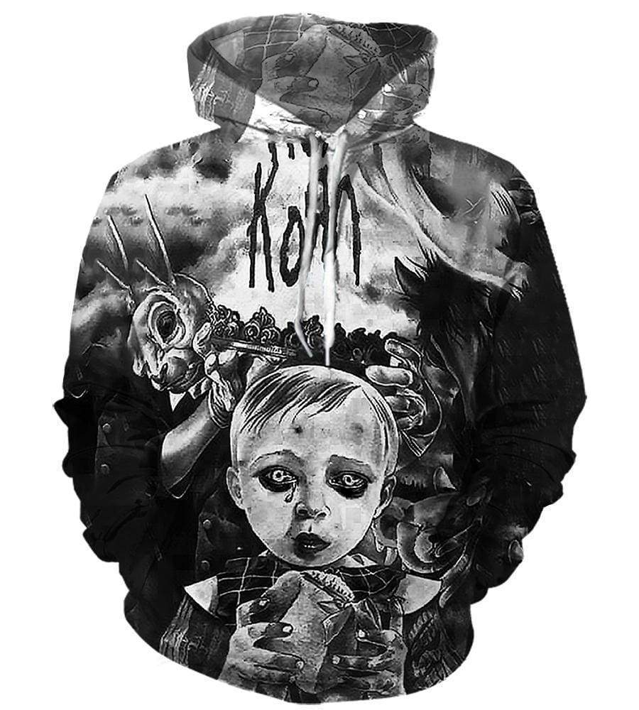 Korn Kid Hoodies - Pullover Black 3D Hoodie