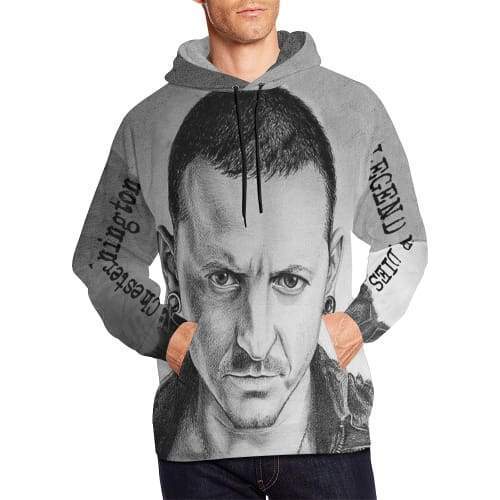 Linkin Park Bennington Hoodies - Pullover Grey 3D Hoodie