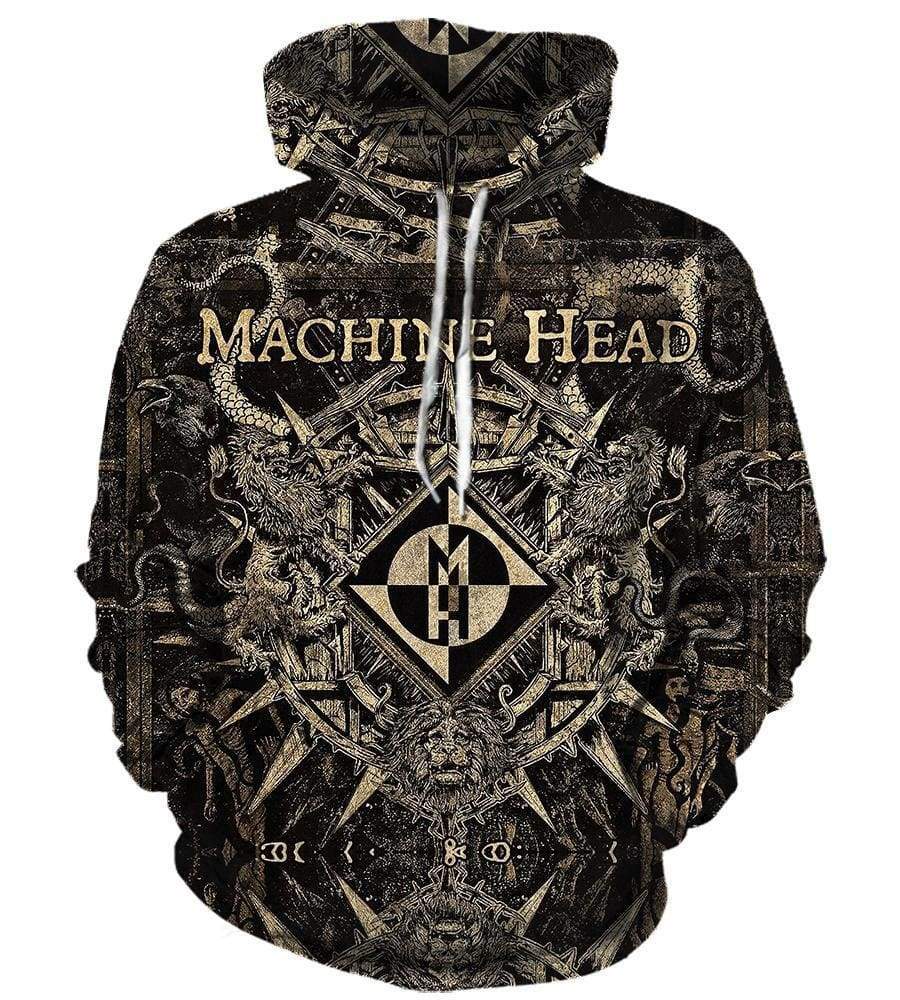 Machine Head Hoodies - Pullover Black 3D Hoodie