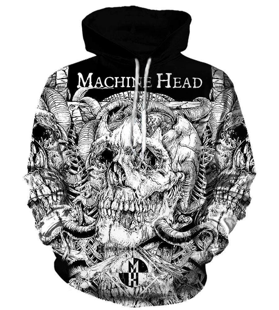 Machine Head Hoodies - Pullover White 3D Hoodie