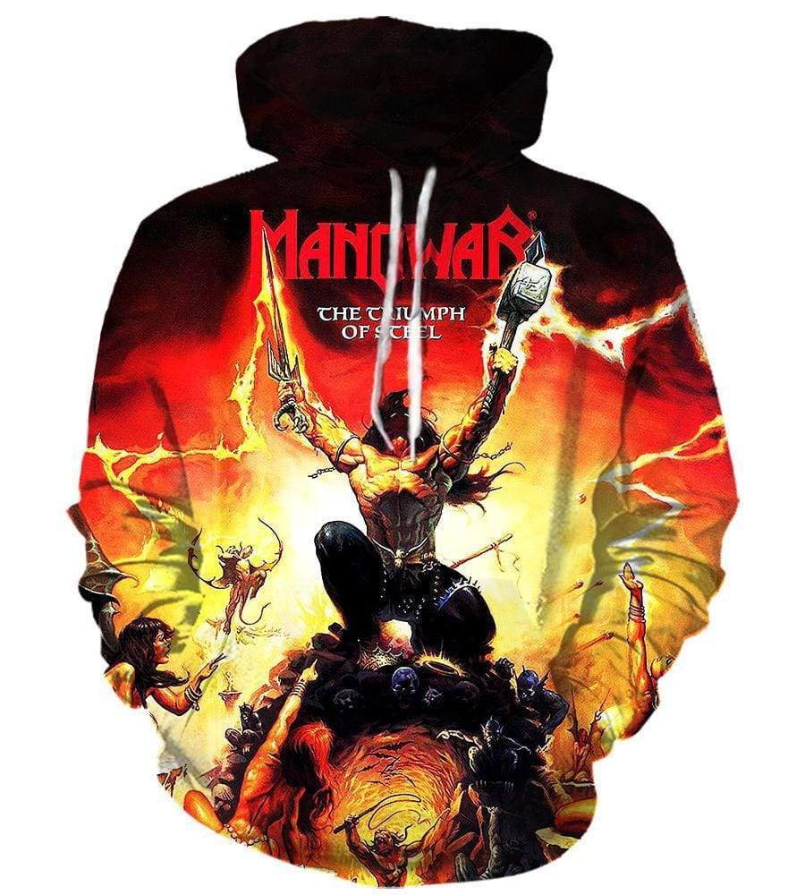 Manowar Heavy Metal Band Hoodies - Pullover Red 3D Hoodie