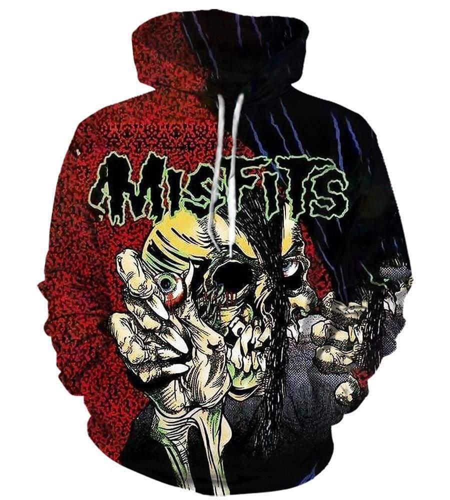 Misfits Hoodies - Pullover Red 3D Hoodie