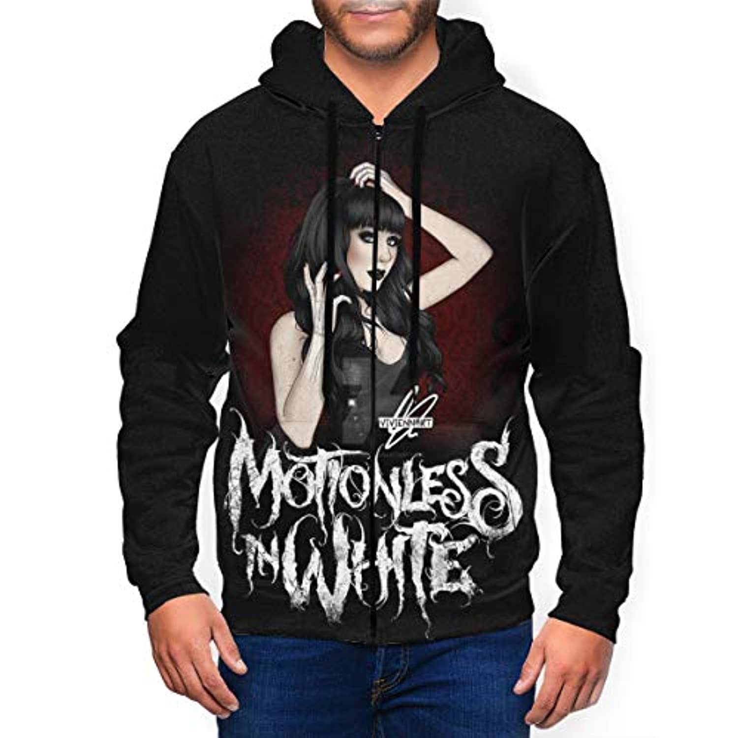 Motionless in White Men's Fashion Hoodie - 3D Printed Zip Up 3D Hoodie