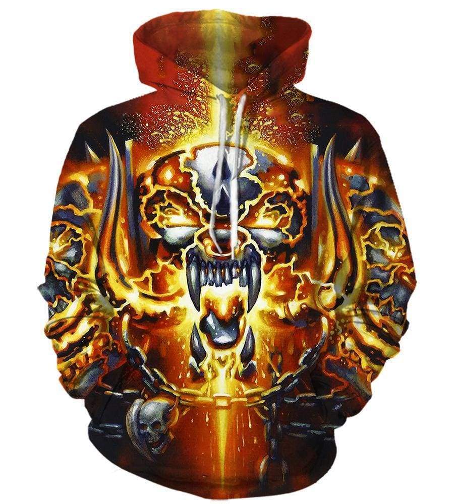 Motor Head Hoodies - Pullover Red 3D Hoodie