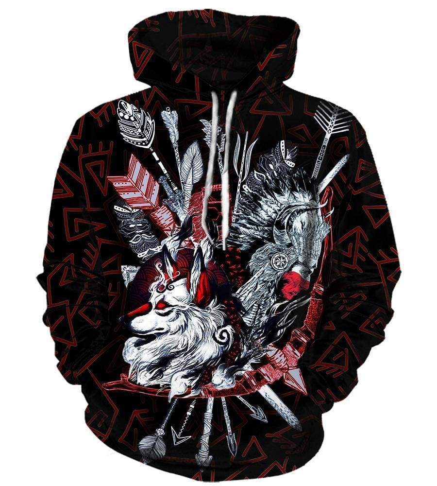 Native american Indians Hoodies - Pullover Black 3D Hoodie