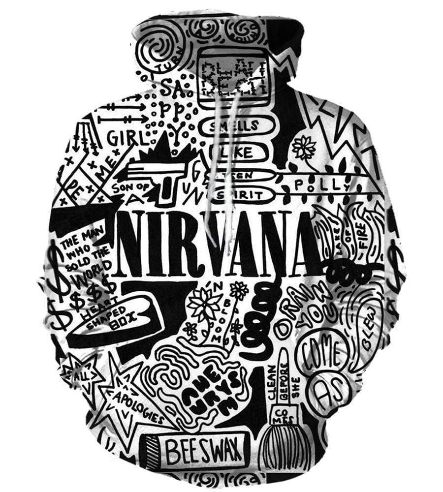 Nirvana Hoodies - Pullover Black 3D Hoodie