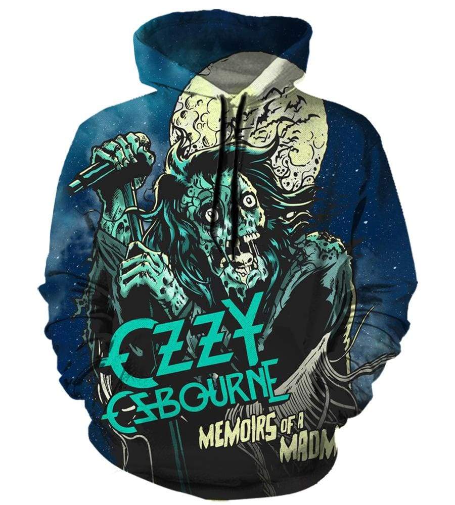 Ozzy Osbourne Hoodies - Pullover Blue 3D Hoodie