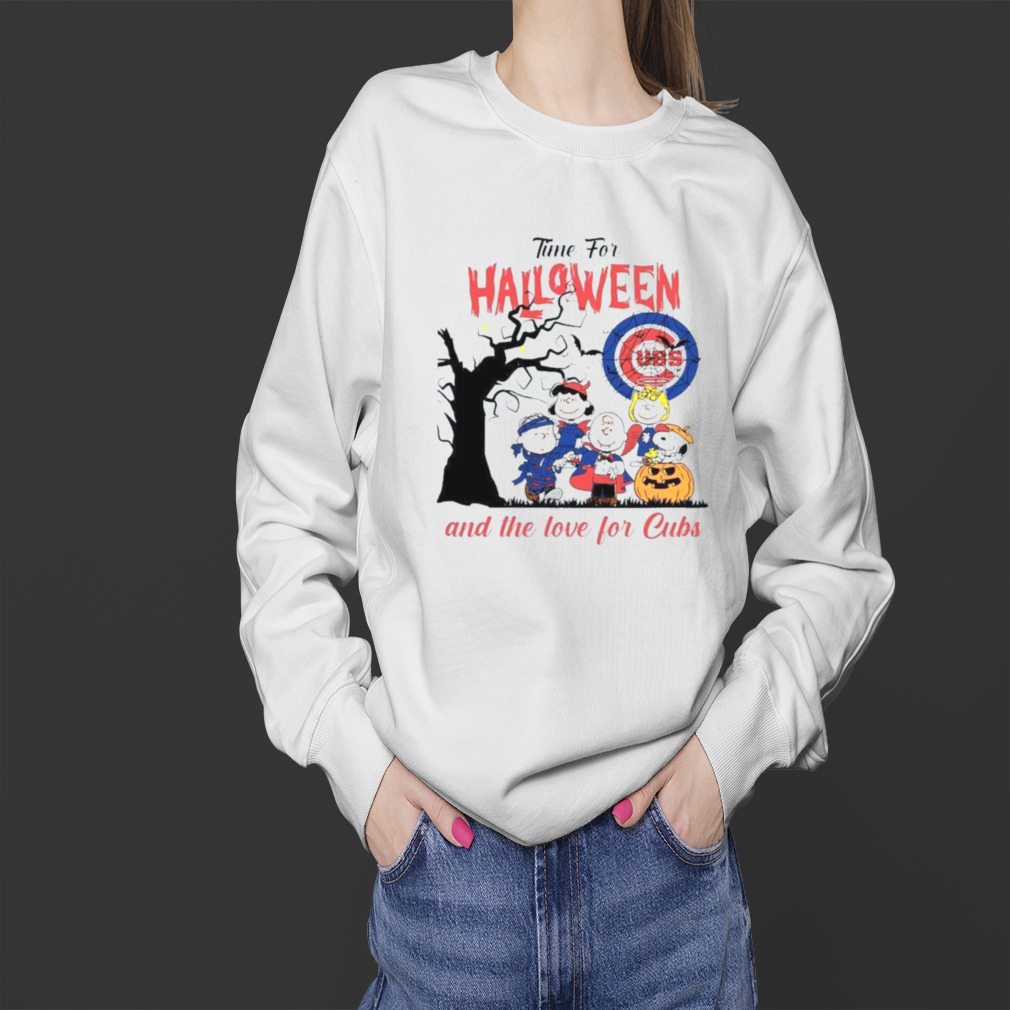Peanuts Time For Halloween And The Love For Chicago Cubs Logo 2023 Shirt