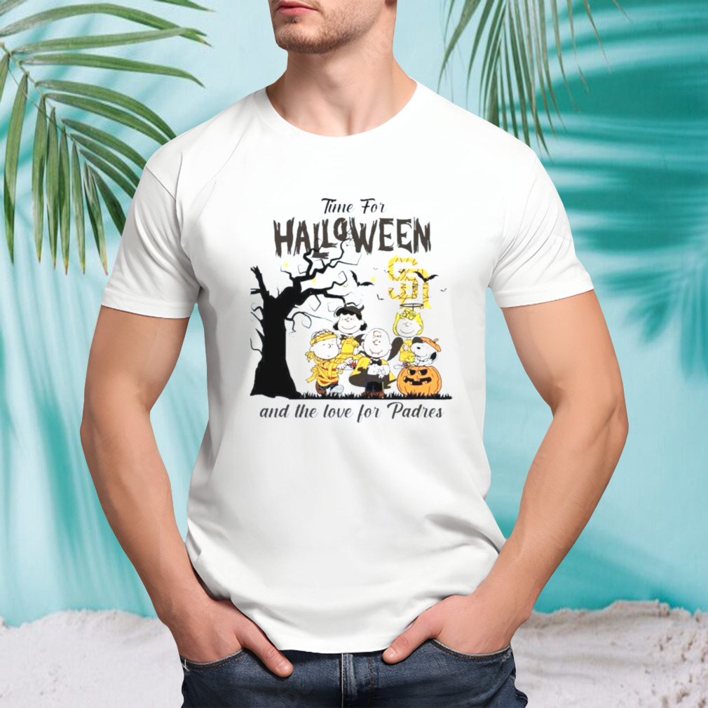 Peanuts Time For Halloween And The Love For San Diego Padres Logo 2023 T-Shirt