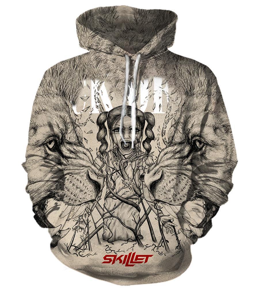 Skillet Hoodies - Pullover Grey 3D Hoodies