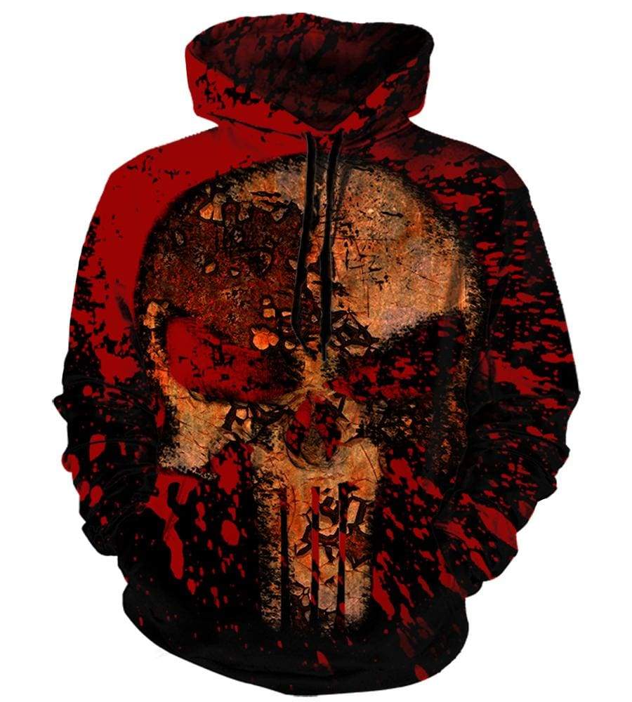 The Punisher Hoodies - Pullover Red 3D Hoodie