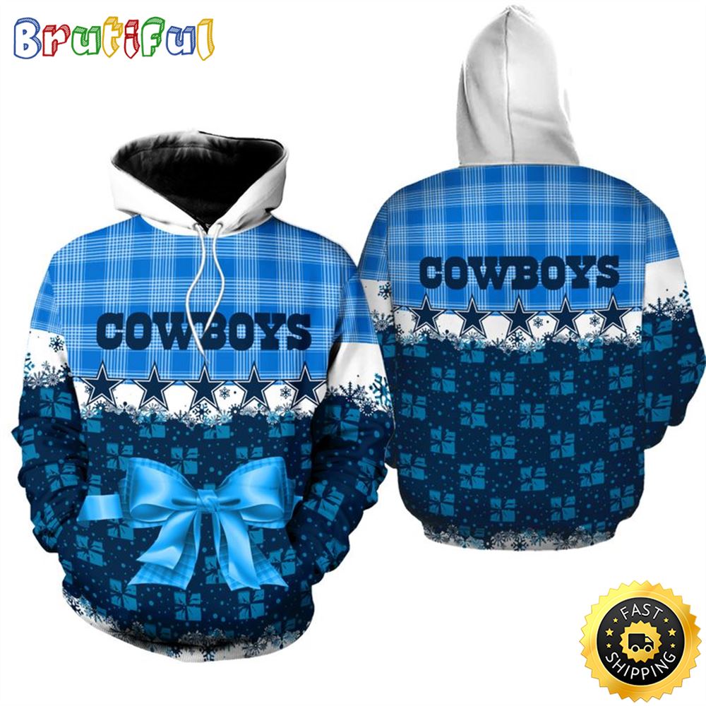 Dallas Cowboys Christmas Snowman Football NFL All Over print Christmas Hoodie