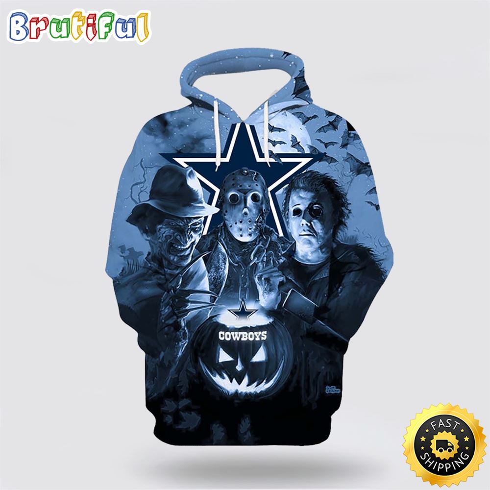 Dallas Cowboys Horror Night Halloween 3d Hoodie Dallas Cowboys Halloween Gifts