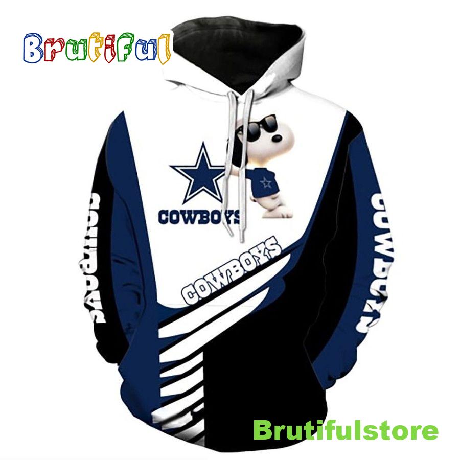 Dallas Cowboys NFL Snoopy Peanuts 3D All Over Print Hoodie