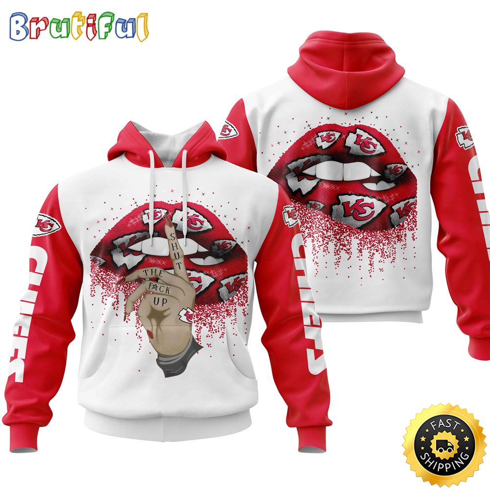 Kansas City Chiefs All Over Print Lips 3D Hoodie Show Your Team Spirit