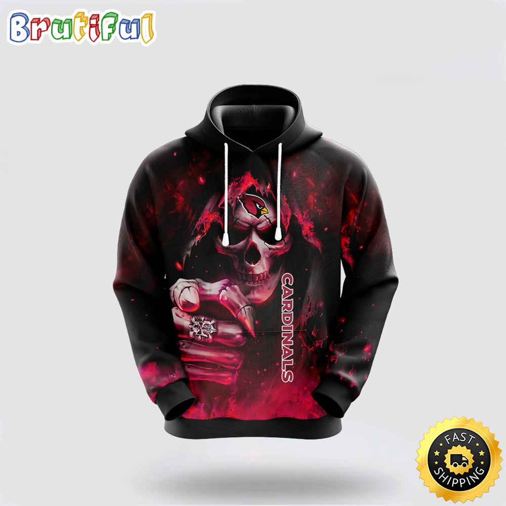 NFL Arizona Cardinals 3D Hoodie All Over Print Skull Elevate Your Game