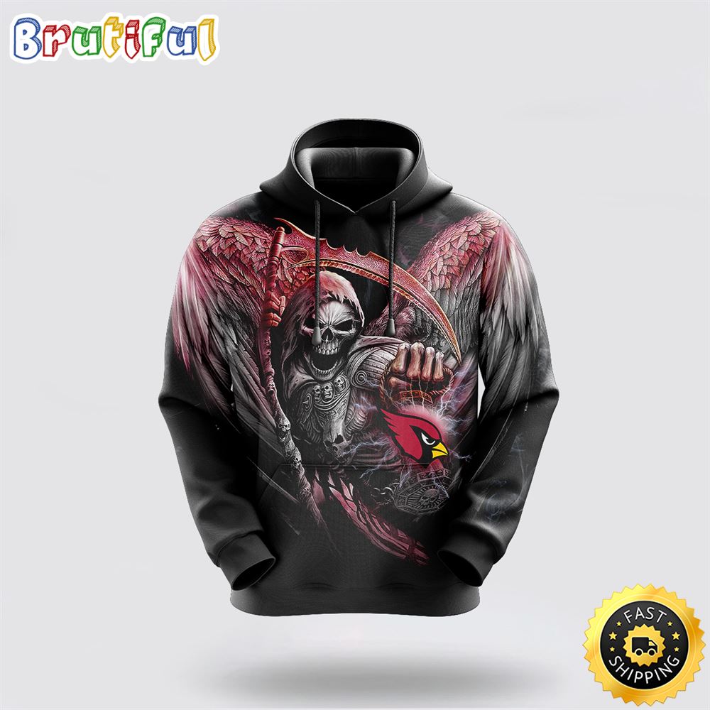 NFL Arizona Cardinals 3D Hoodie All Over Print Skull Stand Out In The Crowd