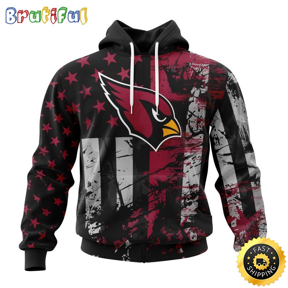 NFL Arizona Cardinals 3D Hoodie Classic Grunge American Flag Stylish Warmth For Fans