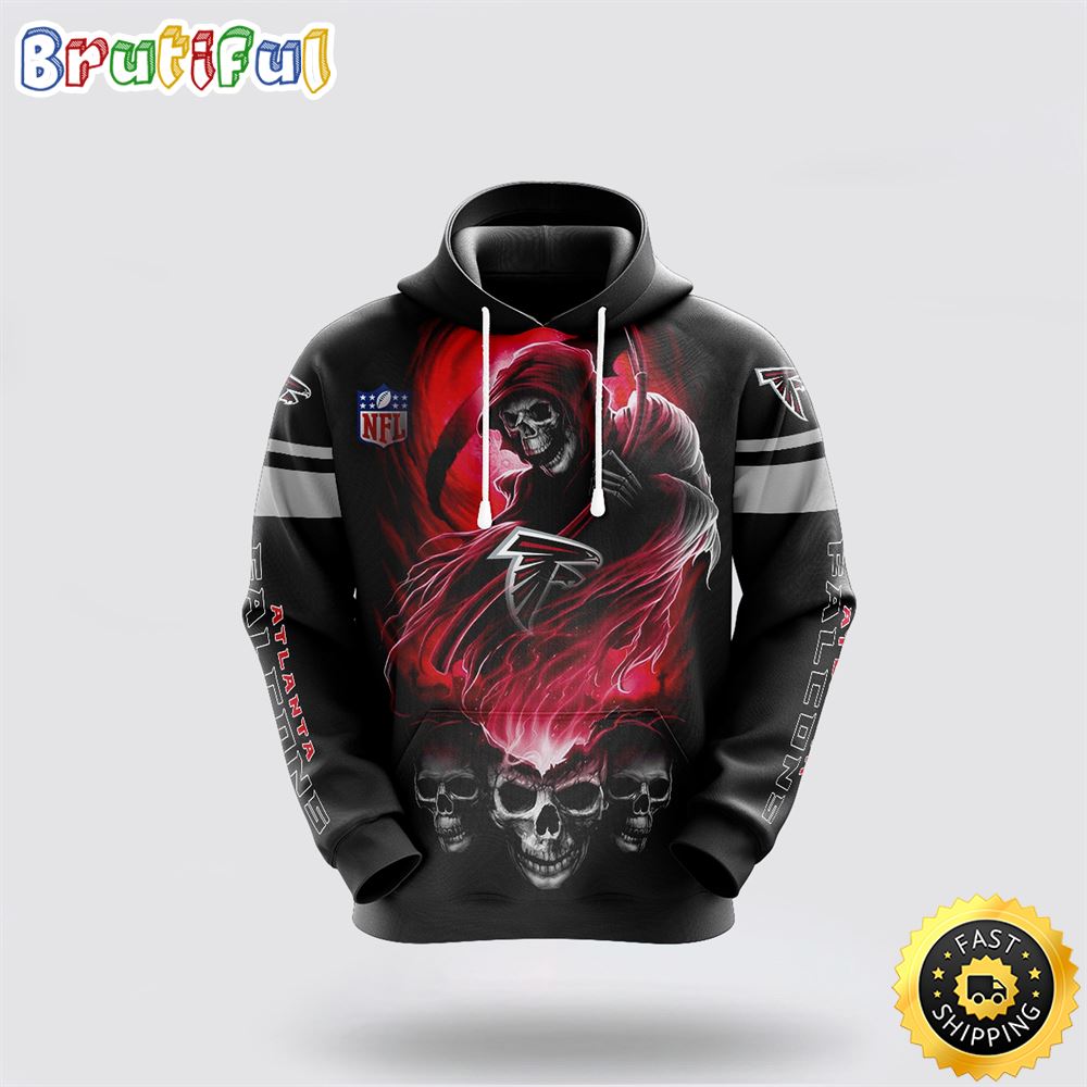 NFL Atlanta Falcons 3D Hoodie All Over Print Skull Embrace Team Pride