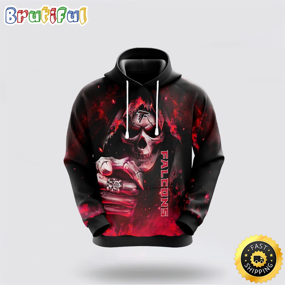 NFL Atlanta Falcons 3D Hoodie All Over Print Skull Fashionable Game Time Attire