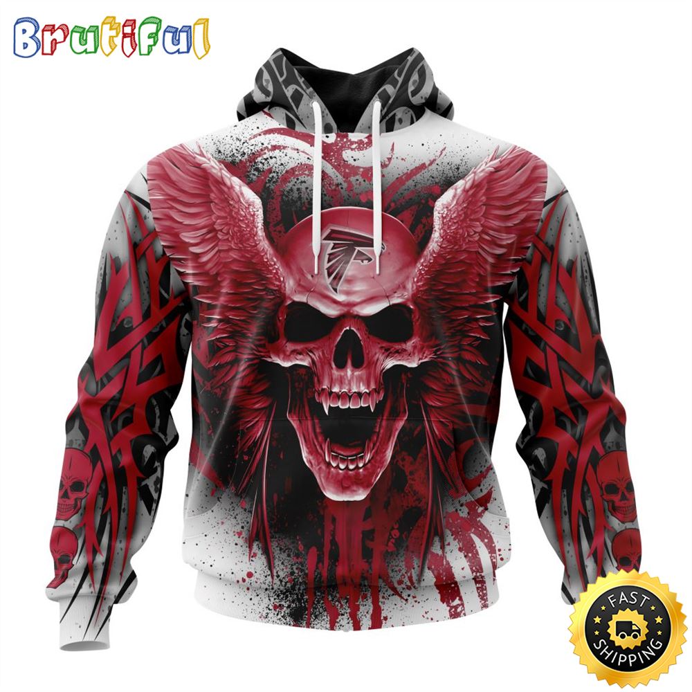 NFL Atlanta Falcons 3D Hoodie All Over Print Special Kits With Skull Unite In Team Colors