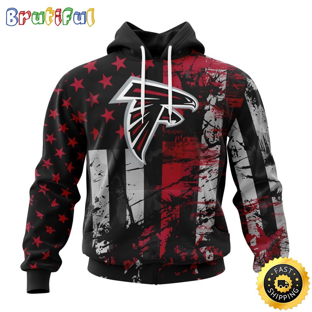 NFL Atlanta Falcons 3D Hoodie Classic Grunge American Flag Stylish Warmth For Fans