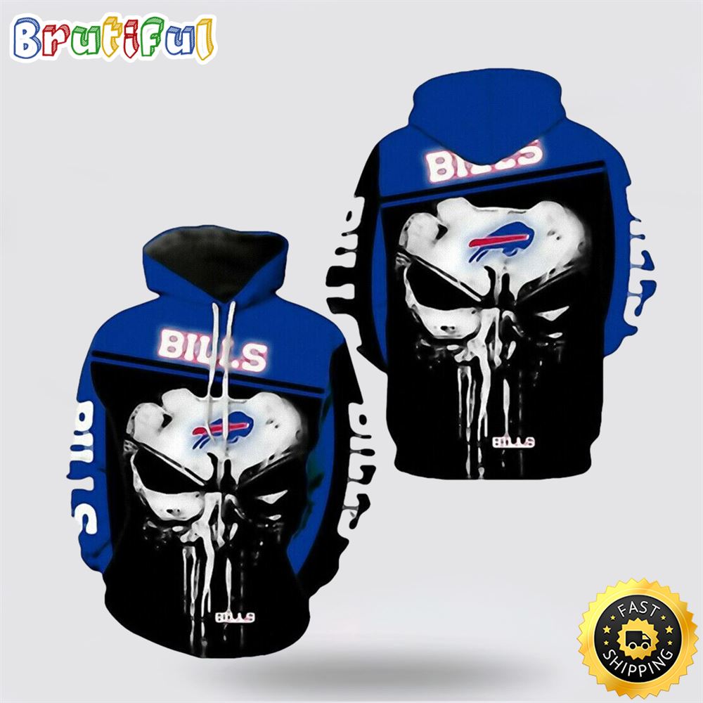 NFL Buffalo Bills 3D Hoodie All Over Print Shirts Skull Unmatched Style And Comfort