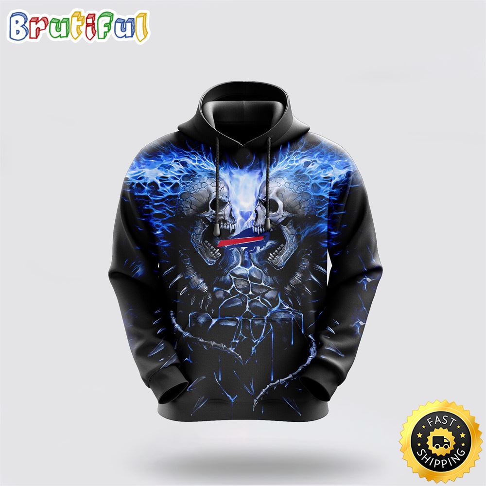 NFL Buffalo Bills 3D Hoodie All Over Print Skull Game Day Essential