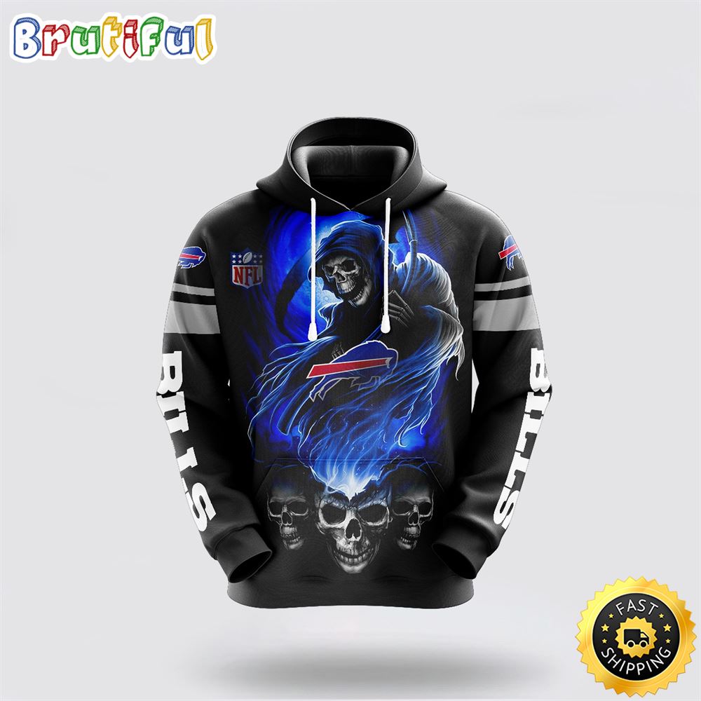 NFL Buffalo Bills 3D Hoodie All Over Print Skull Stay Cozy and Stylish