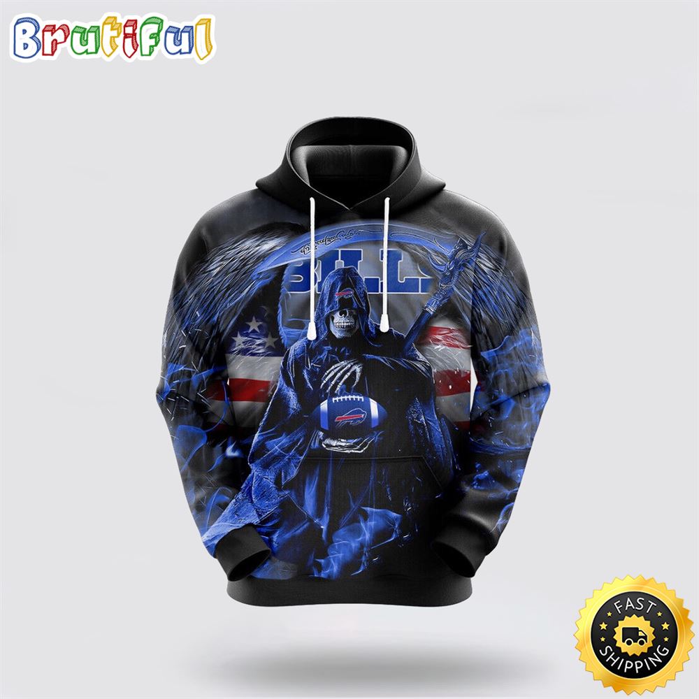 NFL Buffalo Bills 3D Hoodie All Over Print Skull Ultimate Fan Gear