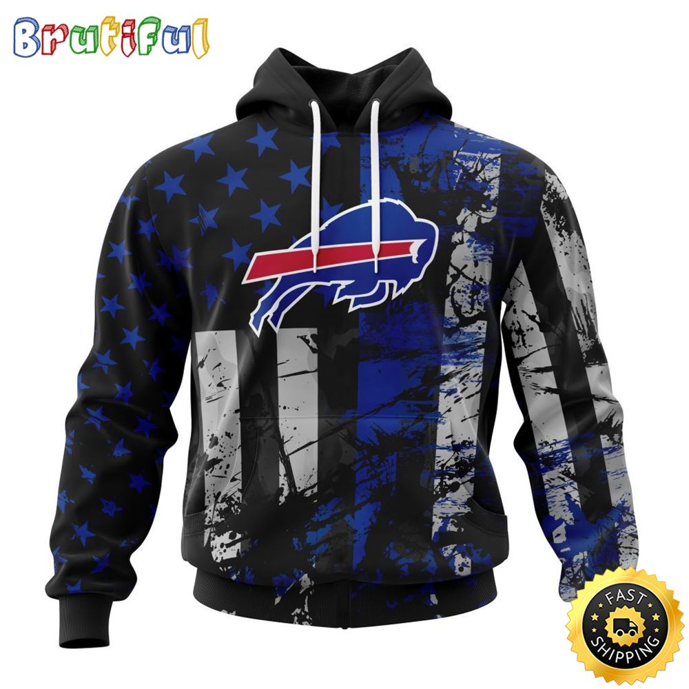 NFL Buffalo Bills 3D Hoodie Classic Grunge American Flag Stylish Warmth For Fans