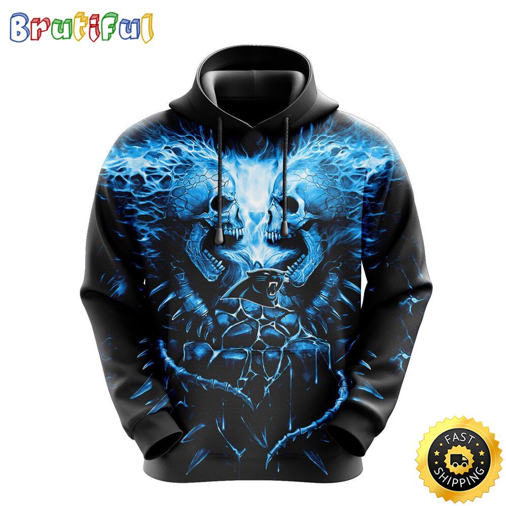 NFL Carolina Panthers 3D Hoodie All Over Print Skull Game Day Essential