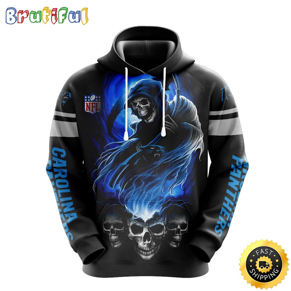 NFL Carolina Panthers 3D Hoodie All Over Print Skull Show Your Team Spirit