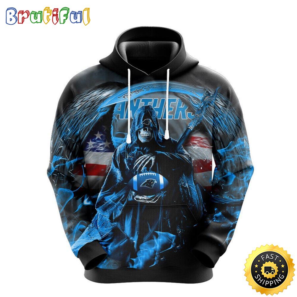 NFL Carolina Panthers 3D Hoodie All Over Print Skull Stand Out In The Crowd