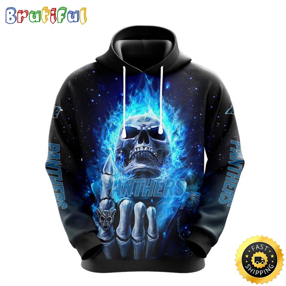 NFL Carolina Panthers 3D Hoodie All Over Print Skull Ultimate Fan Gear