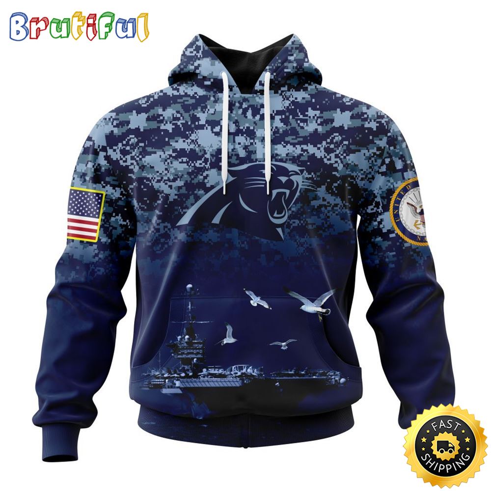 NFL Carolina Panthers 3D Hoodie Honor US Navy Veterans Stylish Gear For Fans